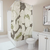 Monochrome bloemen omzien gestileerde elegante blo douchegordijn (In situ)