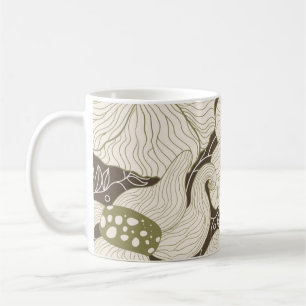 Monochrome bloemen omzien gestileerde elegante blo koffiemok