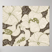 Monochrome bloemen omzien gestileerde elegante blo poster (Voorkant)