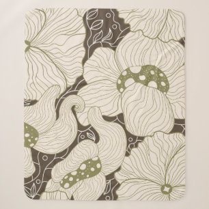 Monochrome bloemen omzien gestileerde elegante blo sherpa deken