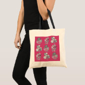 Monochrome bloemen op bepaalde achtergrond tote bag (Voorkant (product))