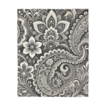 Monochrome Bloemen Paisley Zwart & Wit