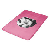 Monochrome Bloemen Roze Pop Badmat (Gekanteld)
