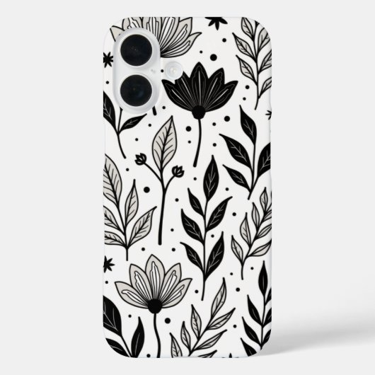 "Monochrome bloemige elegantie: een -geïnspireerd Case-Mate iPhone Case (Achterkant)