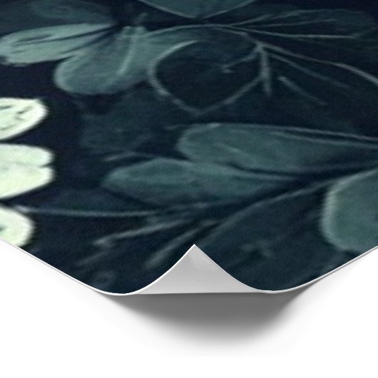 Monochrome bloemige elegantie: zwart en wit poster (Hoek)