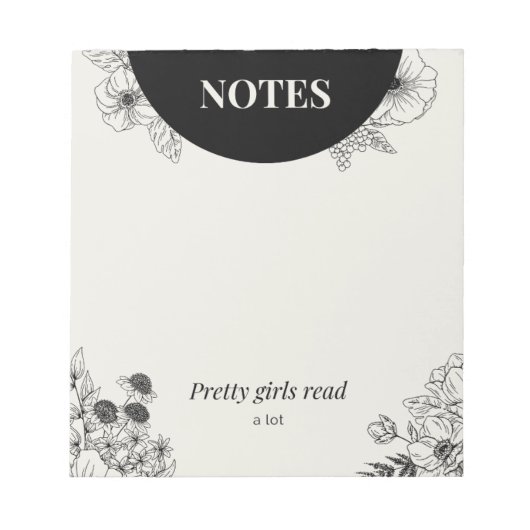 Monochrome bloemlezing leesnotities pagina notitieblok (Voorkant)