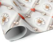 Monochrome bloemroosterwikkel cadeaupapier (Rol Hoek)