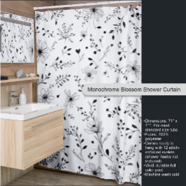 Monochrome Bloesem Douchegordijn