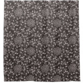 Monochrome bloesem ontwerp douchegordijn (Voorkant)