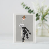 Monochrome bloesems briefkaart (Staand voorkant)