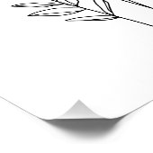 Monochrome Bloom Botanische Lijn Kunst Eenvoud Perfect Poster (Hoek)