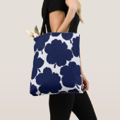 Monochrome Bloom Navy White Tote Bag (Dichtbij)