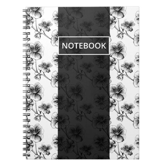 Monochrome Bloom Notitieboek (Voorkant)