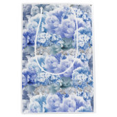 Monochrome Blue, gemengd, Bouquet, medium Gift Bag Cadeauzakje (Voorkant)