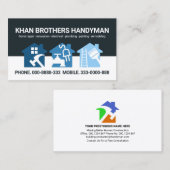 Monochrome Blue Layers Handyman Home Tools Visitekaartje (Voorkant / Achterkant)