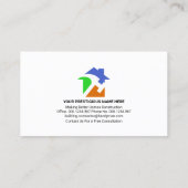 Monochrome Blue Layers Handyman Home Tools Visitekaartje (Achterkant)