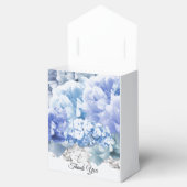 Monochrome Blue Mixed Floral Favor Box Bedankdoosjes (Geopend)
