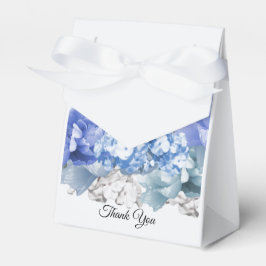 Monochrome Blue Mixed Floral Favor Box Bedankdoosjes