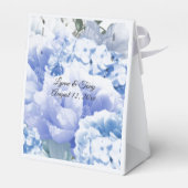 Monochrome Blue Mixed Floral Favor Box Bedankdoosjes (Achterkant)