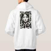 Monochrome Bodybuilder-T-shirt Hoodie (Achterkant)