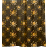 Monochrome boho-zonnepatroon douchegordijn (Voorkant)