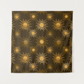 Monochrome boho-zonnepatroon wandkleed (Voorkant (horizontaal))