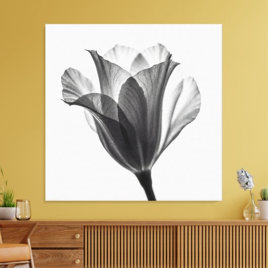 Monochrome botanical fine art photograph canvas afdruk (Insitu (Woonkamer))