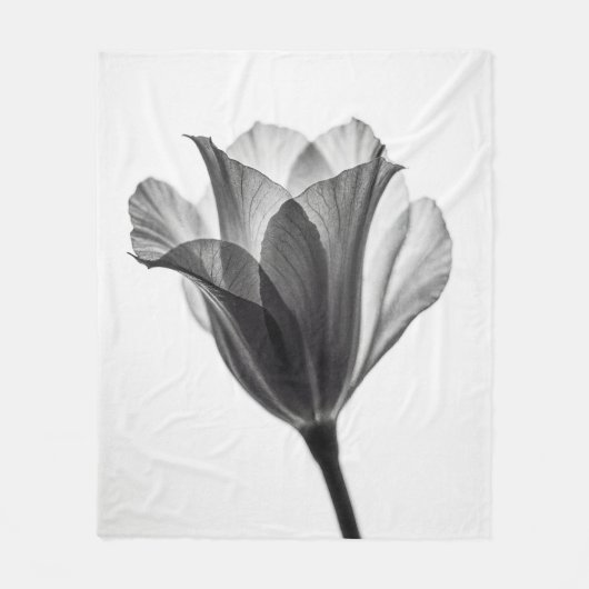 Monochrome botanical fine art photograph fleece deken (Voorkant)