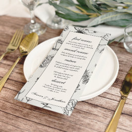  monochrome botanische bruiloft menu