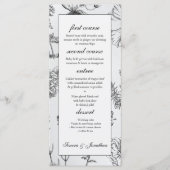  monochrome botanische bruiloft menu (Voorkant)