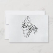  monochrome botanische bruiloft RSVP kaartje (Achterkant)