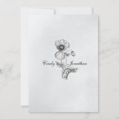  Monochrome Botanische Huwelijksuitnodiging Kaart (Achterkant)