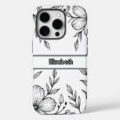 Monochrome Botanische Line Art Smartphone Case-Mate iPhone Case (Achterkant)