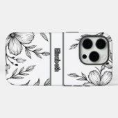 Monochrome Botanische Line Art Smartphone Case-Mate iPhone Case (Achterkant (horizontaal))