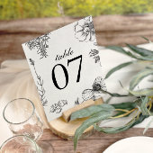 Monochrome Botanische Trouwtafel Nummers