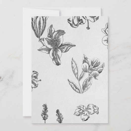 Monochrome Botanische Trouwtafel Nummers (Achterkant)