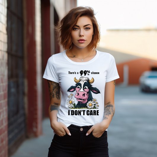 Monochrome Bovine Beauty Met Een Roze Neus T-shirt