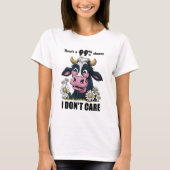 Monochrome Bovine Beauty Met Een Roze Neus T-shirt (Voorkant)
