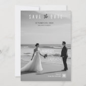 Monochrome bruiloft uitnodiging (Voorkant)