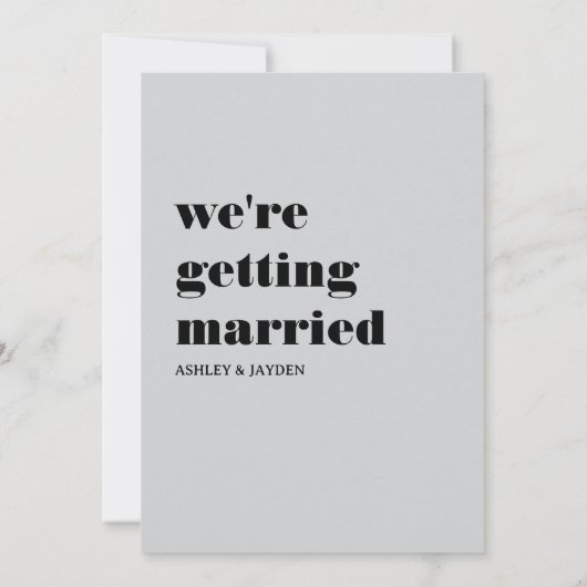 Monochrome bruiloft uitnodiging (Achterkant)