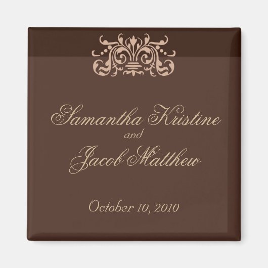 Monochrome Bruin Sla de Datummagneet op Magneet (Voorkant)