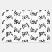 Monochrome Bunny & Egg Minimalistische set van 3 Inpakpapier Vel (Voorkant 3)