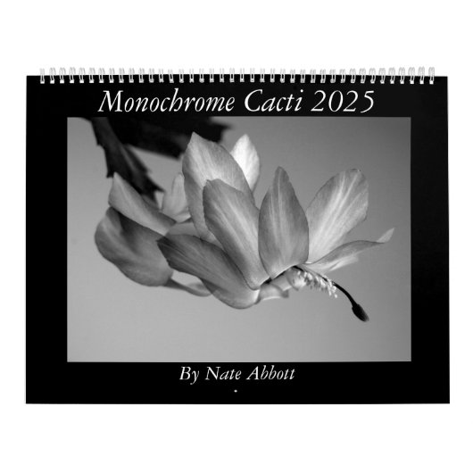 Monochrome Cacti 2025 Kalender (Hoes)