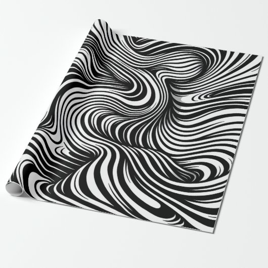 monochrome caleidoscoop cadeaupapier (Uitgerold)