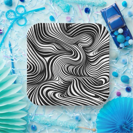 monochrome caleidoscoop papieren bordje (Feest)