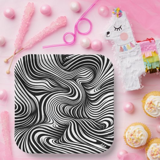 monochrome caleidoscoop papieren bordje (Feest)