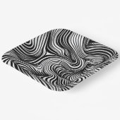 monochrome caleidoscoop papieren bordje (Gebogen)