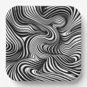 monochrome caleidoscoop papieren bordje (Voorkant)