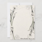 Monochrome Calla Lily en Monstera Blad Waterco Kaart (Achterkant)
