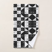 Monochrome checkboard en florale glamour Pattern Bad Handdoek (Handdoek)